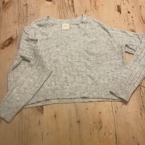 Light Grey V Neck Sweater